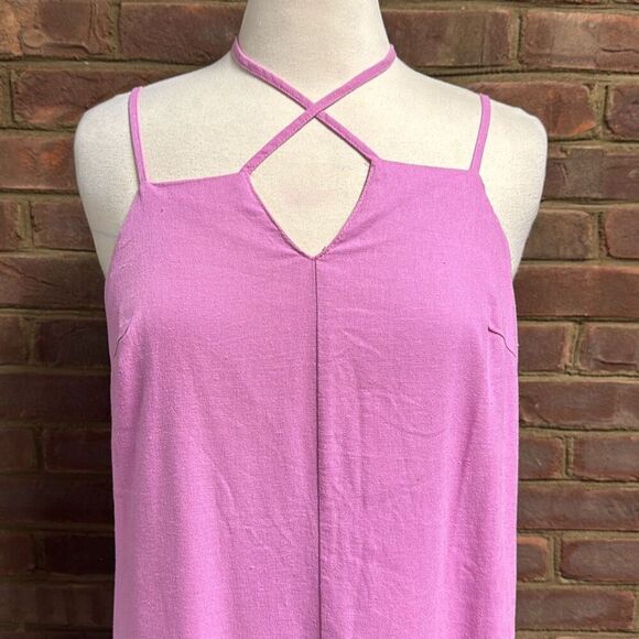 Universal Thread Women’s Linen Spaghetti Strap MIDI Dress Size Large NEW - Picture 3 of 6